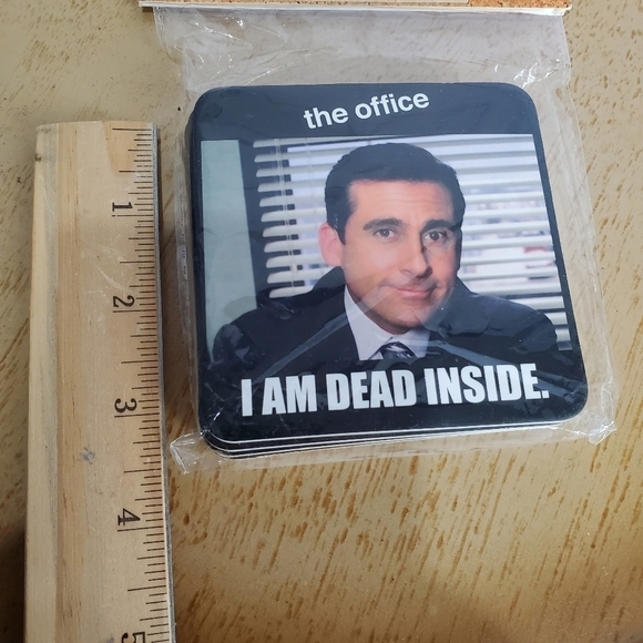 New Silver Buffalo The Office I Am Dead Inside Michael Scott Coaster Set of 6 - Picture 6 of 6